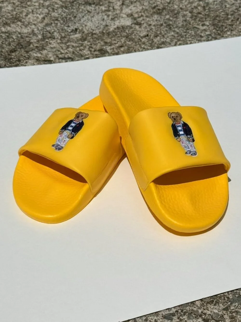 POLO RALPH LAUREN Bear Slide Men's Size 12 Yellow